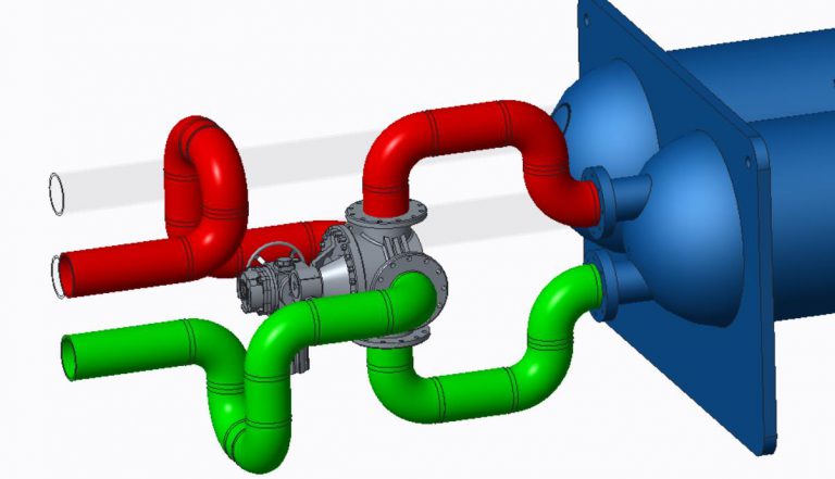 4-way valve retrofitted on a chiller condenser